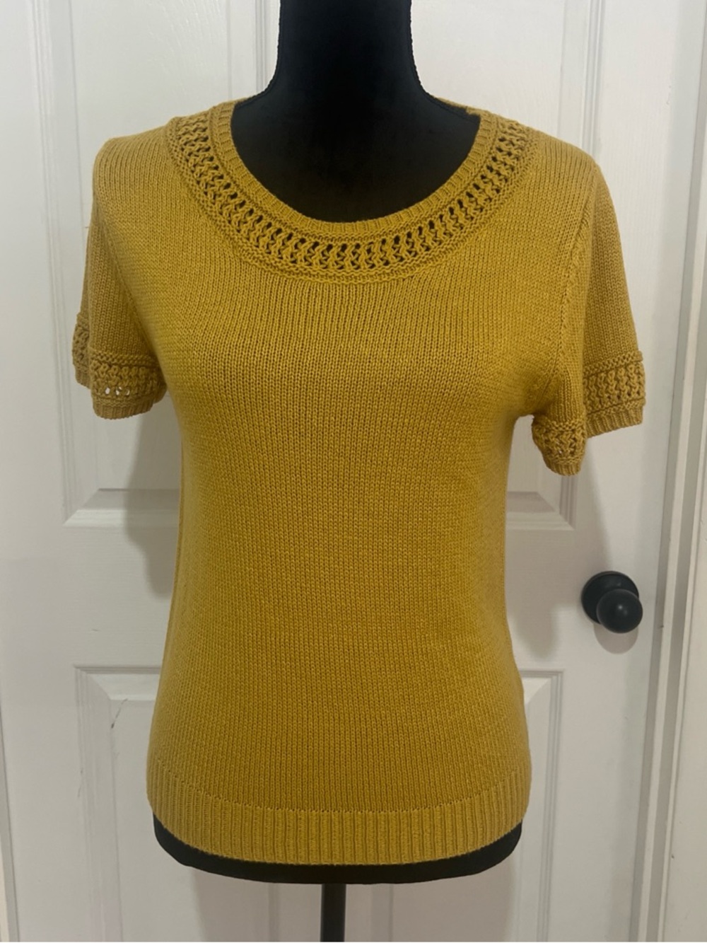 Anthropologie Mustard Yellow Knit Sweater